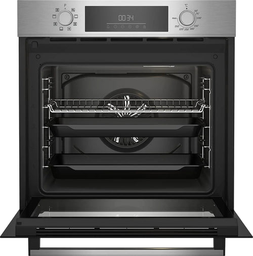 Beko BBIM12300X b300 piekarnik do zabudowy, piekarnik 60 cm, pojemność 72 l, czyszczenie parowe SteamShine, 8 trybów ogrzewania, AeroPerfect do równomiernego pieczenia, kuchenka wielofunkcyjna, stal