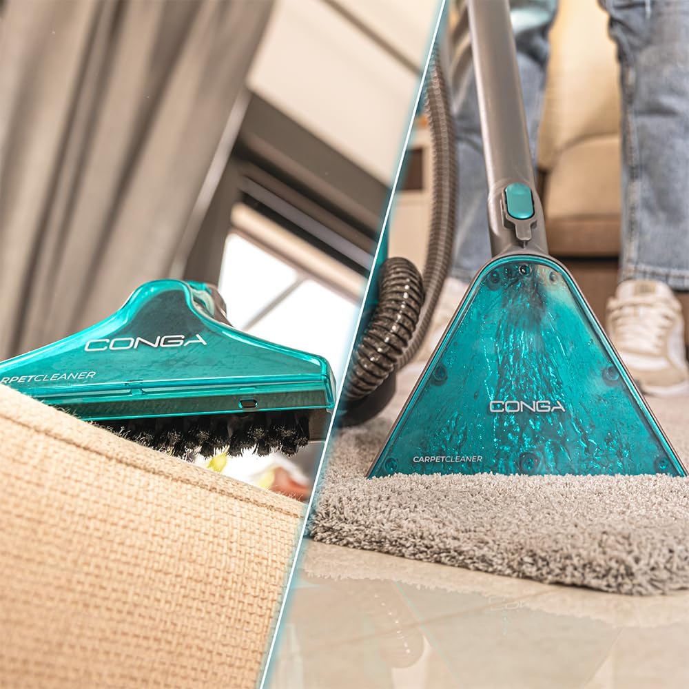 Cecotec Conga CarpetClean 10000 EasyHome odkurzacz do dywanów, środek do czyszczenia tapicerki, 800 W, zbiornik na wodę 3 l i zbiornik na brudną wodę 1,5 l, system wielopowierzchniowy, zestaw