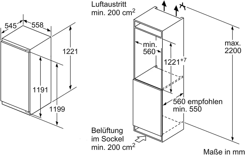 Bosch KIF41ADD0 lodówka do zabudowy, płaski zawias, oświetlenie LED