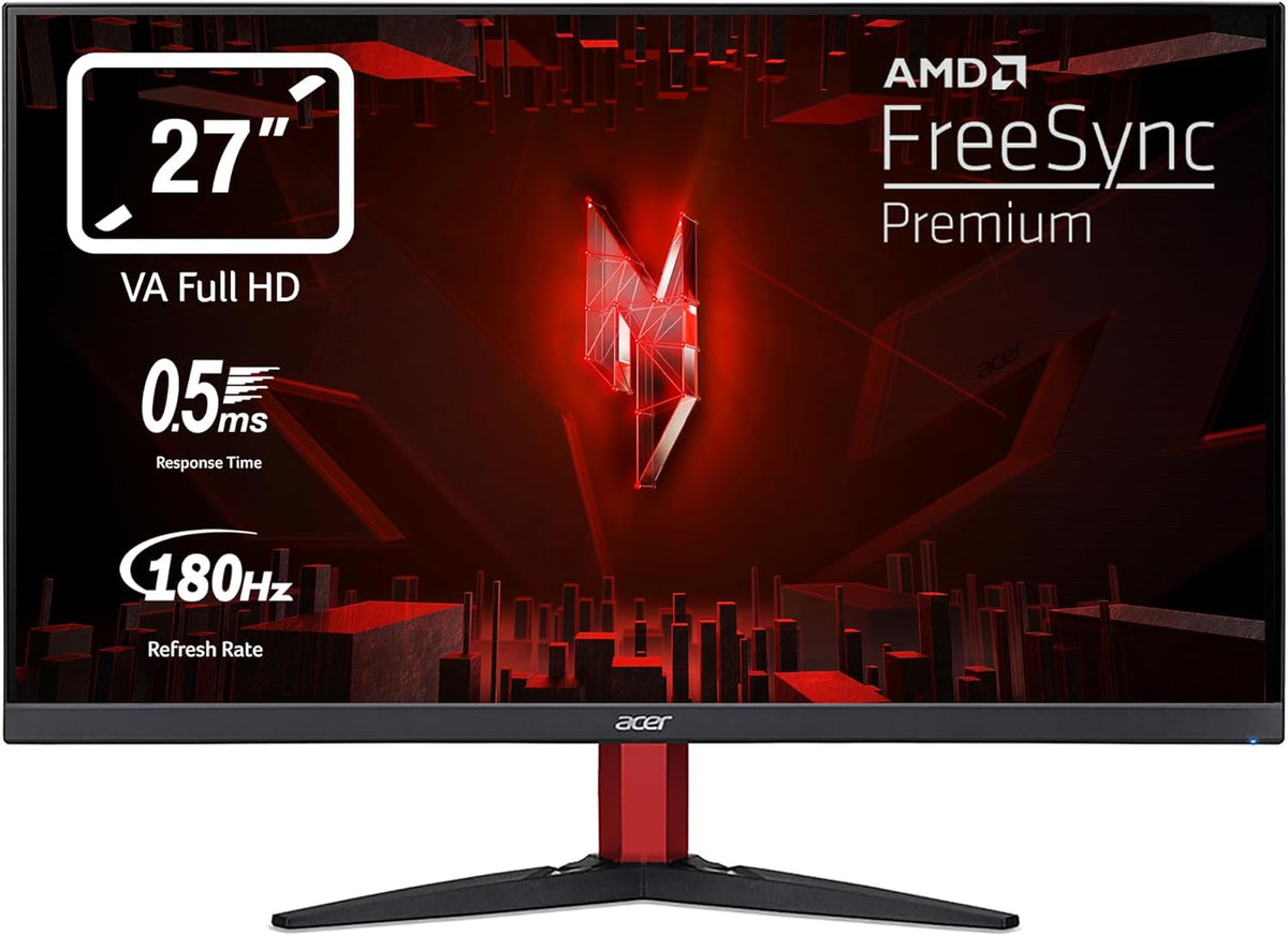 Acer Nitro KG272S3bmiipfx - Monitor Gaming de 27" Full HD, 180 Hz (1920x1080, 16:9, FreeSync, 1ms VRB, 250 Nits, Comfyview, BlueLightShield, 2xHDMI 2.0/1xDP 1.2) Monitor para PC inclinable, Color Negro