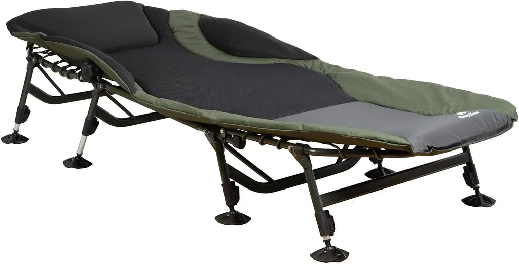 Catre de pesca XXL AL05 207 x 88 cm, cama de camping de altura regulable con 8 patas, marco de aluminio, incluye bolsa de transporte