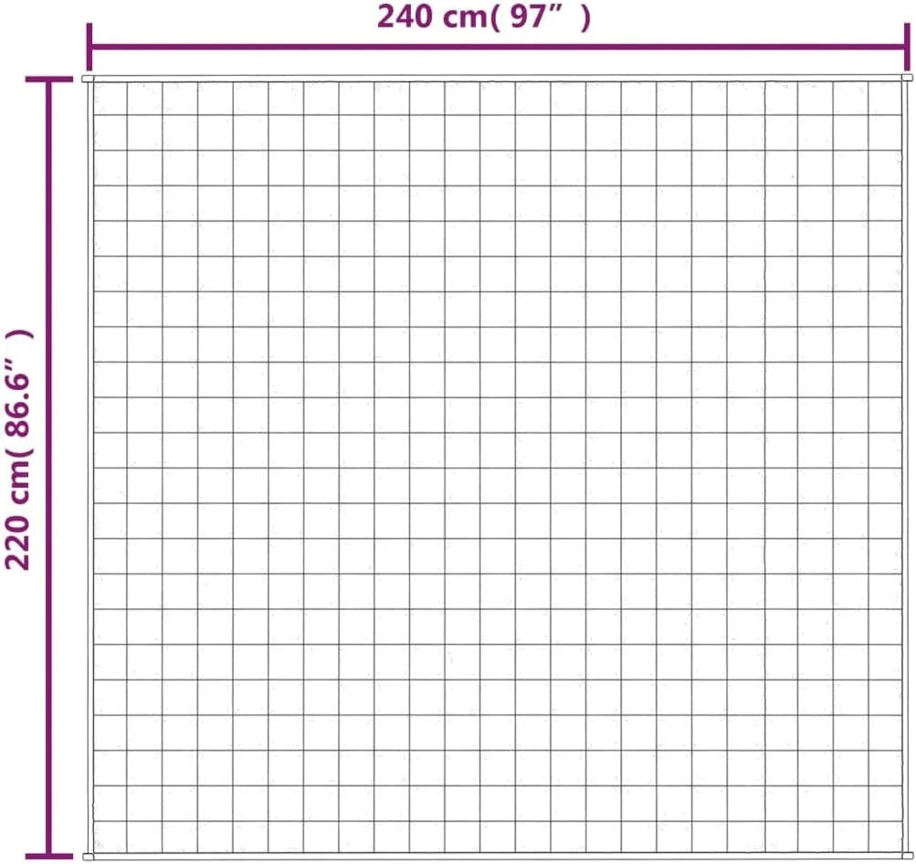 Koc obciążeniowy szary 220 x 240 cm 15 kg materiał z wewnętrznymi szlufkami