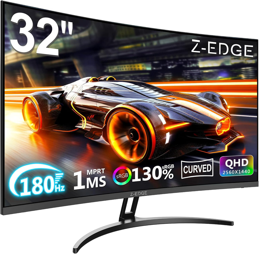 Monitor Gaming Curvo Z-Edge 32'' 2K QHD (2560x1440), 1ms, 170Hz, Pantalla Gaming 16:9, AMD FreeSync, Inclinación Ajustable, 1500R VA, 2×DP1.4 & 2×HDMI2.0, 3000:1, RGB, VESA 75*75mm (Cable HDMI incluido)