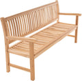 Banco de jardín Divero de 3 plazas Monza de madera de teca, sin tratar – Longitud: 180 cm – Color: Marrón natural
