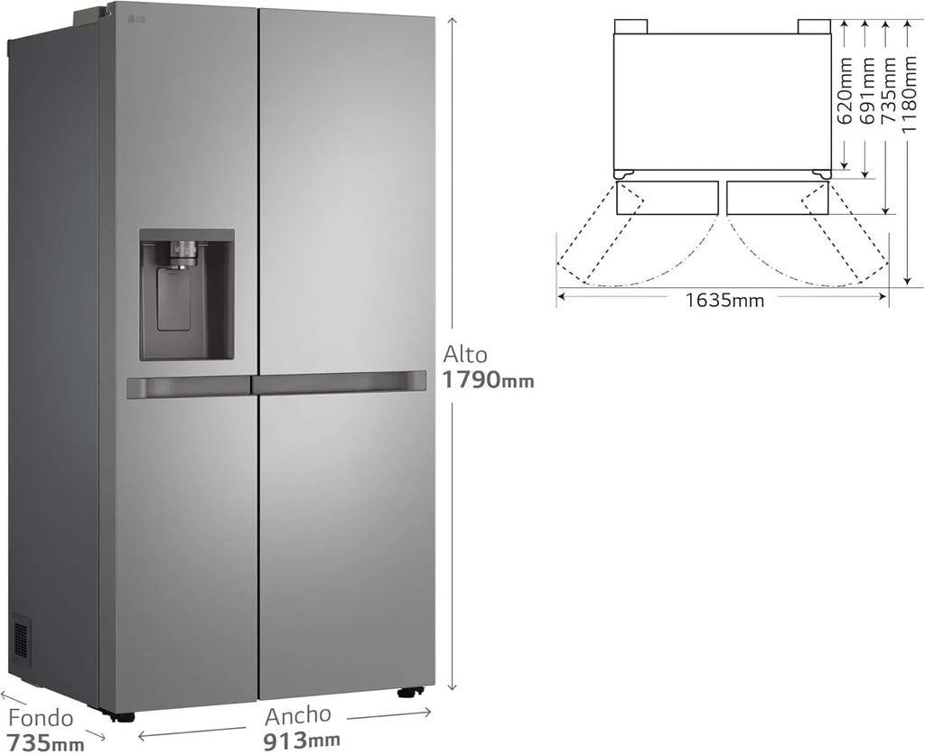 GSLC40PYPE - Frigorífico Side by Side, Serie 400, Clasificación E, 641 L, Inox Antihuellas