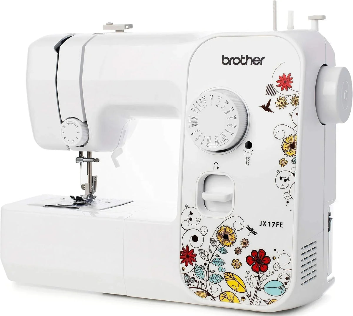 Máquina de coser eléctrica de brazo libre JX17FE con 17 programas de costura y diversas funciones de puntada