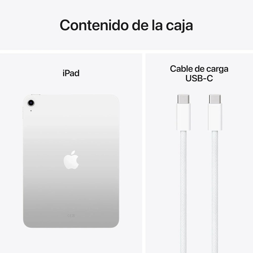 iPad de 11 pulgadas: chip A16, modelo de 11 pulgadas, pantalla Liquid Retina, 128 GB, wifi 6, cámaras frontal y trasera de 12 Mpx, Touch ID, autonomía para un día entero, plata