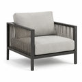 Sillón de jardín de aluminio con cuerda trenzada gris