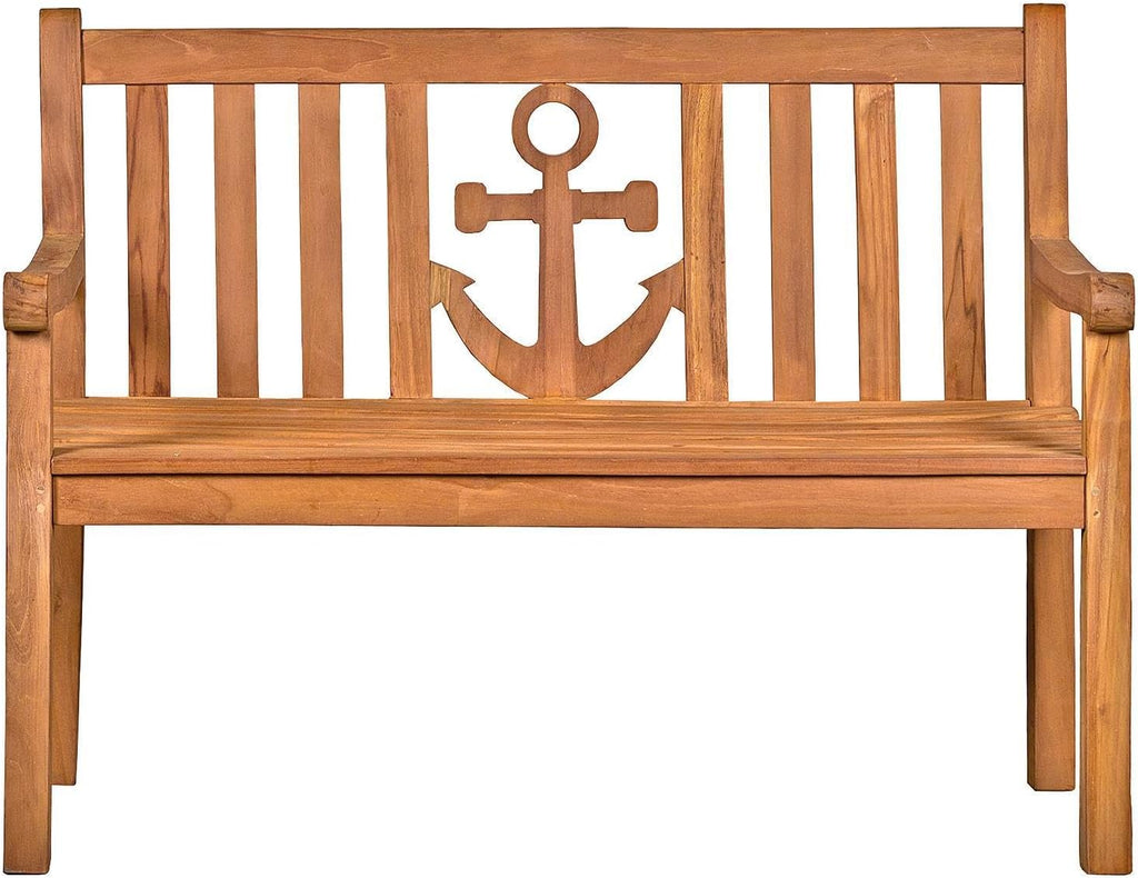 Banco de jardín de madera de teca Anker de 120 cm de bene living