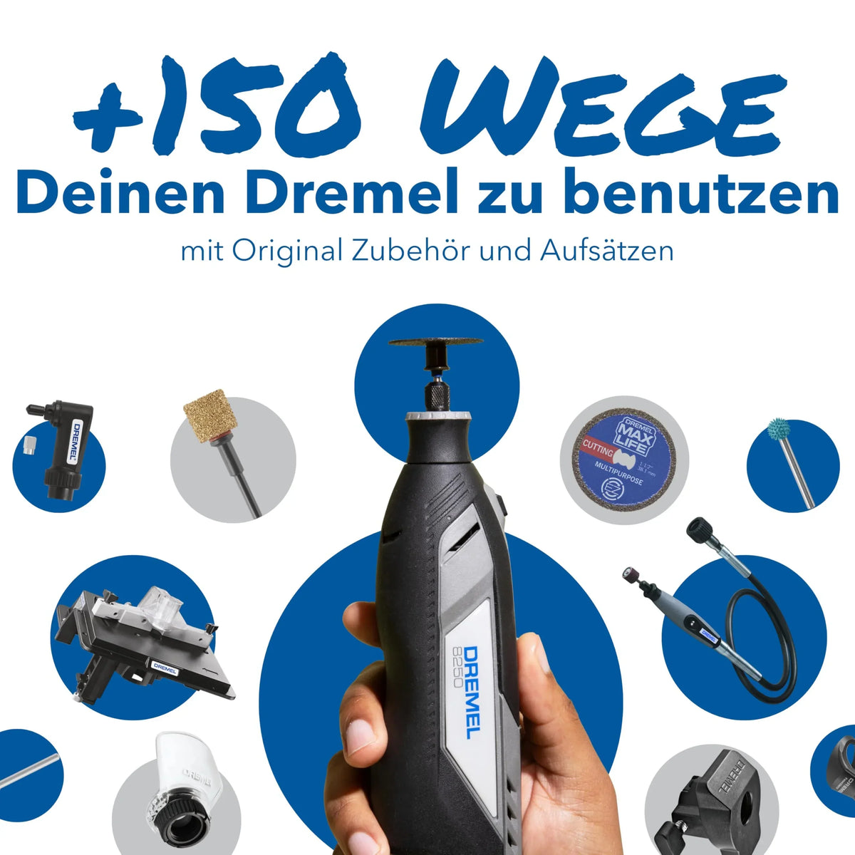 Herramienta rotativa inalámbrica DREMEL 8250 de 12V sin escobillas, 5.000 a 30.000 rpm, 65 accesorios, 2 baterías y cargador