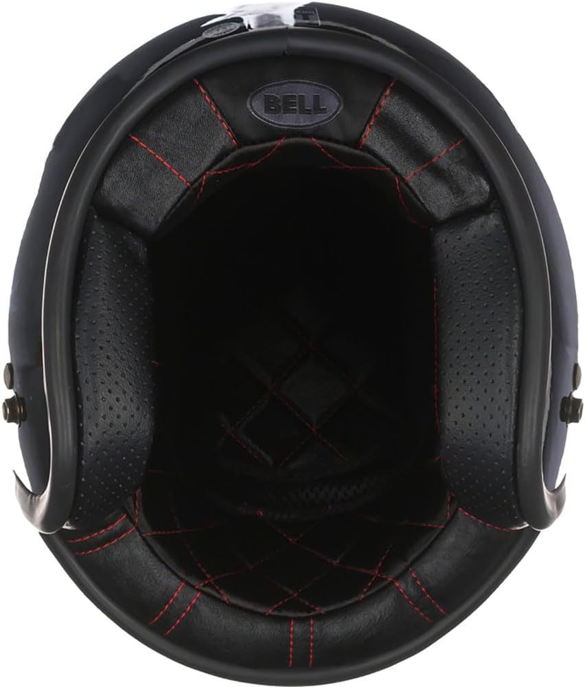 Casco de moto retro Bell Custom 500 sólido ECE inspirado en 1954, forma ovalada, ajuste discreto, comodidad moderna, color: negro, talla: XL