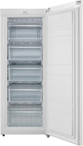 Comfee RCU160WH2(E) Congelador vertical/142 cm de alto/160 L de capacidad/183 kWh/año/Sentido de apertura de puerta reversible/Compresor GMCC de alta calidad/Control de temperatura/Patas ajustables/Blanco