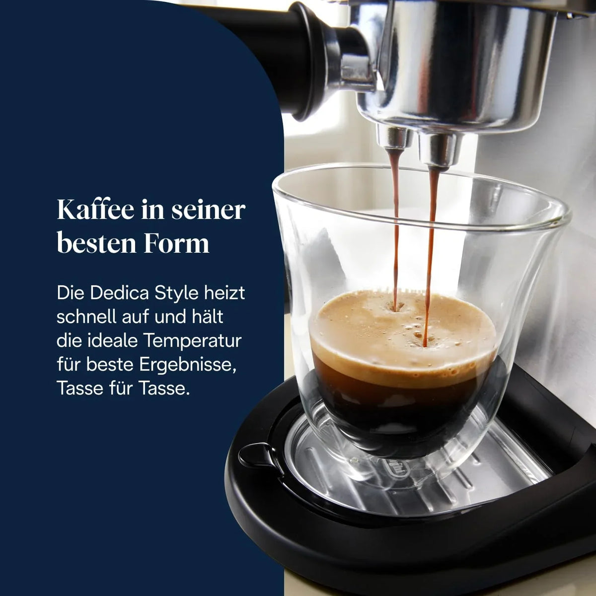 Cafetera espresso De'Longhi EC 685.M Dedica Style 1L – 15 bares, boquilla para espuma de leche, 15 cm, metal