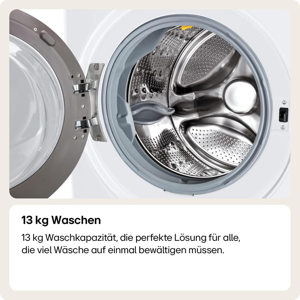 LG F4WV7080, Clase A, lavadora de carga frontal 8 kg, 1400 rpm, AI Direct Drive, Wi-Fi, limpieza profunda con vapor, gran capacidad, TRIPLE A, puerta exterior de cristal templado, 62 x 60 x 85 cm, blanco
