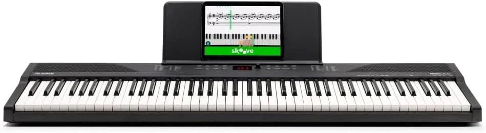 Teclado de piano digital de 88 teclas RECITALPLAY con 480 sonidos, USB-MIDI, altavoces y set de accesorios