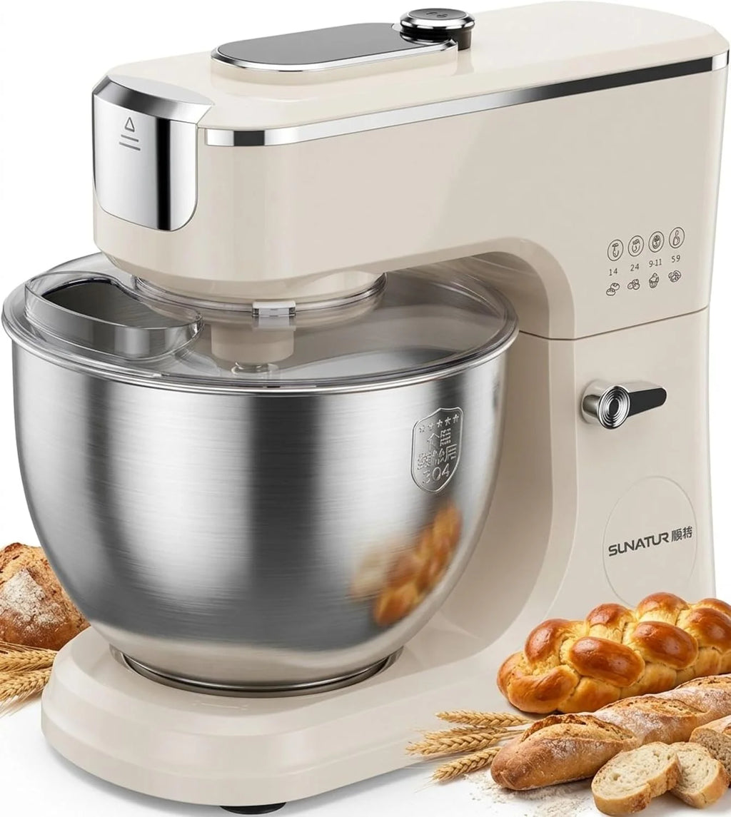 Mikser pionowy Timer, 2000 W, pojemność 8L, 11 prędkości regulowanych. Intell., Fermentacja Temp. stała, 5 funkcji wstępnych, 6 przyssawek punktowych, 6 akcesoriów, uruchamianie jednym kliknięciem