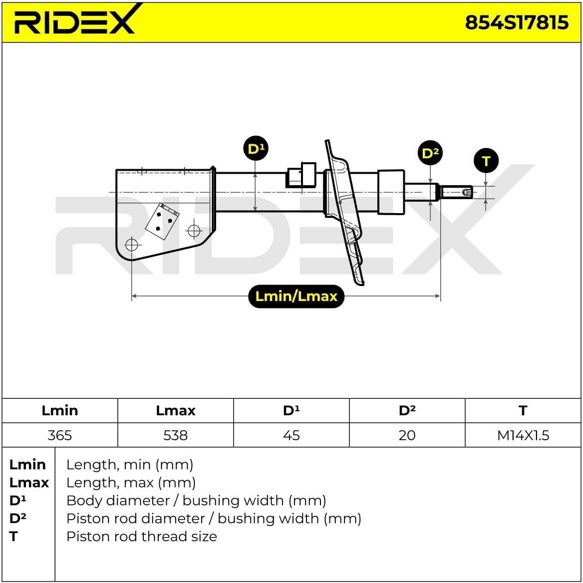 RIDEX 2x Amortiguador Suspensión de gas Eje delantero Kit de amortiguadores para RENAULT Laguna II 5 puertas (BG, BG0/1) 854S17815