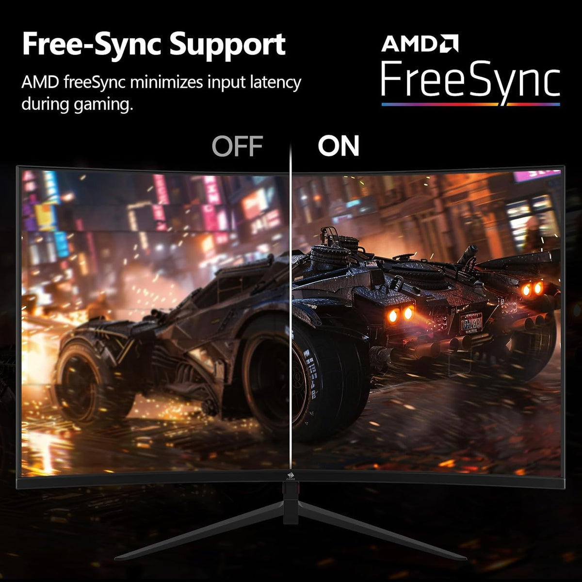 Monitor Gamer Curvo Z-Edge de 24'' 180 Hz/165 Hz/144 Hz, FHD (1920x1080), 1ms MPRT, FreeSync, Monitor Gaming con cable DP, 1650R VA, 300cd/m², HDMI 2.1 y DP 1.4, inclinación ajustable, ángulo de visión de 178°