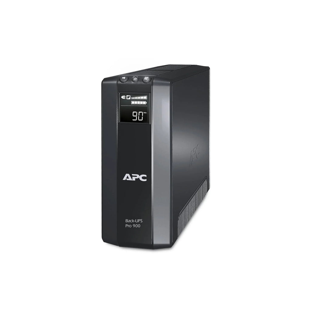 SAI APC Back-UPS PRO BR900G GR de 900VA, 5 tomas Schuko, función de ahorro de energía, pantalla, seguro de protección de equipos de 150.000 euros