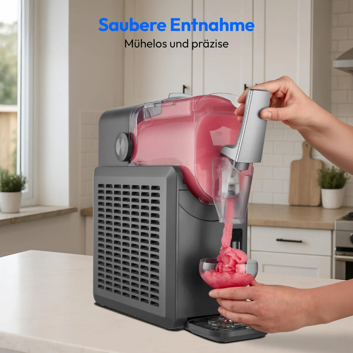 Máquina de granizados con compresor, 2,6 L, capacidad para 1,9 L de granizado, 5 modos, 30 a 60 min, máquina de granizados MD12090