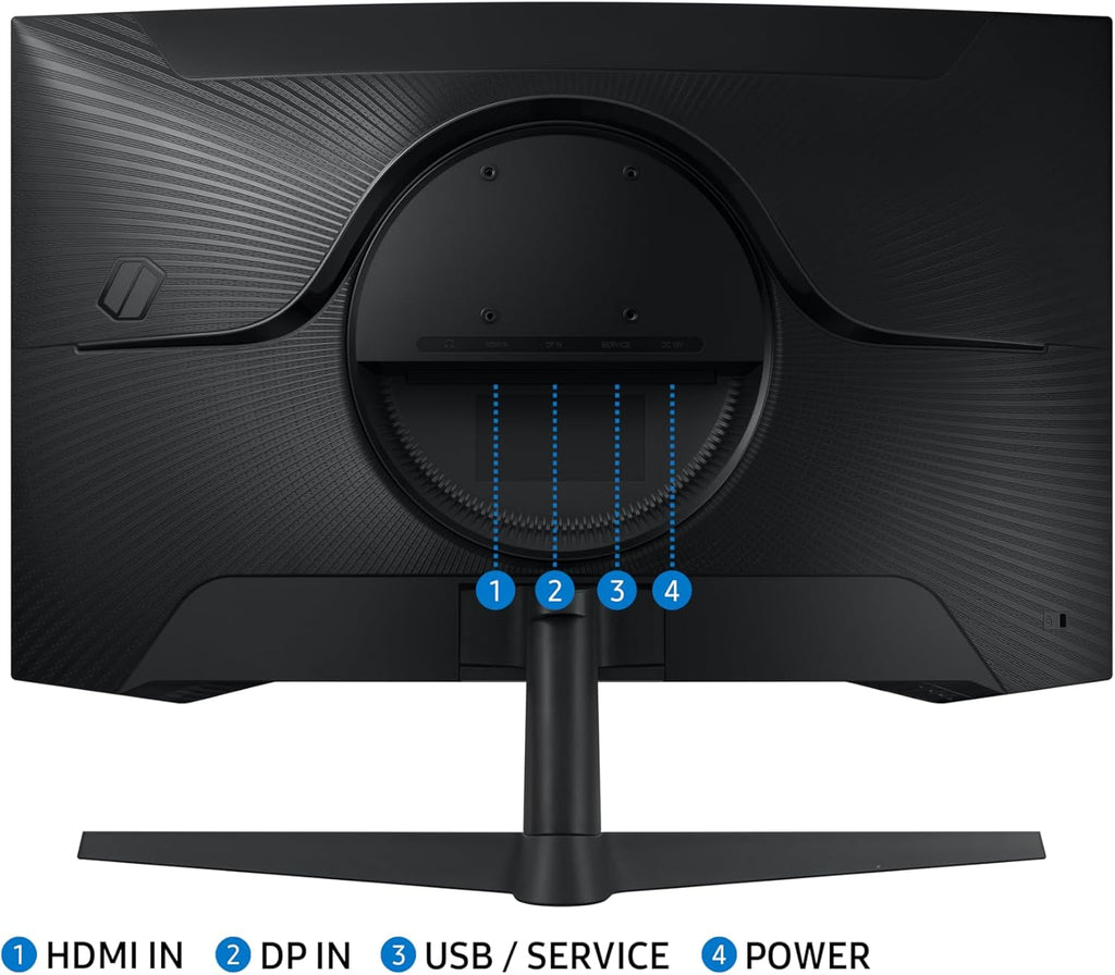 Monitor Samsung Odyssey G55C 27'', 165Hz, 1ms, Panel VA curvo 1000R, QHD: 2560x1440, 2500:1, HDR10, AMD FreeSync, Auto Source Switch+, soporte ajustable, DisplayPort, HDMI