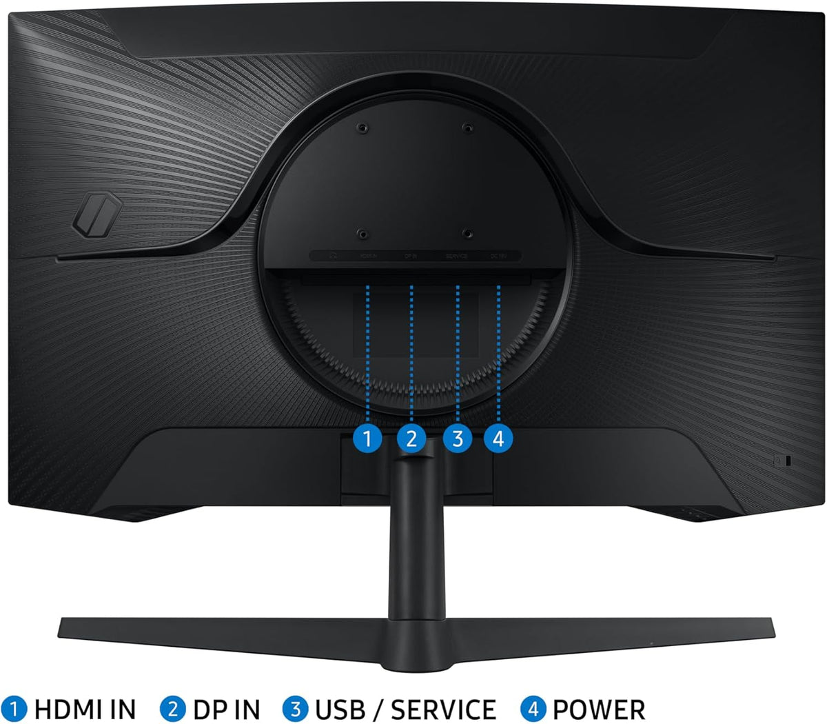 Monitor Samsung Odyssey G55C 27'', 165Hz, 1ms, Panel VA curvo 1000R, QHD: 2560x1440, 2500:1, HDR10, AMD FreeSync, Auto Source Switch+, soporte ajustable, DisplayPort, HDMI
