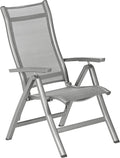 Sillón plegable Dehner Chicago, aprox. 110 x 63,5 x 67,5 cm, textileno/aluminio, gris