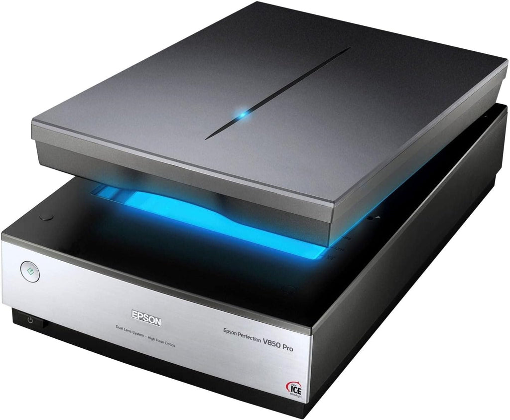 Epson Perfection V850, escáner fotográfico profesional, escáner para digitalizar fotos, documentos, diapositivas y negativos, escáner de cama plana de alta resolución, negro/plata