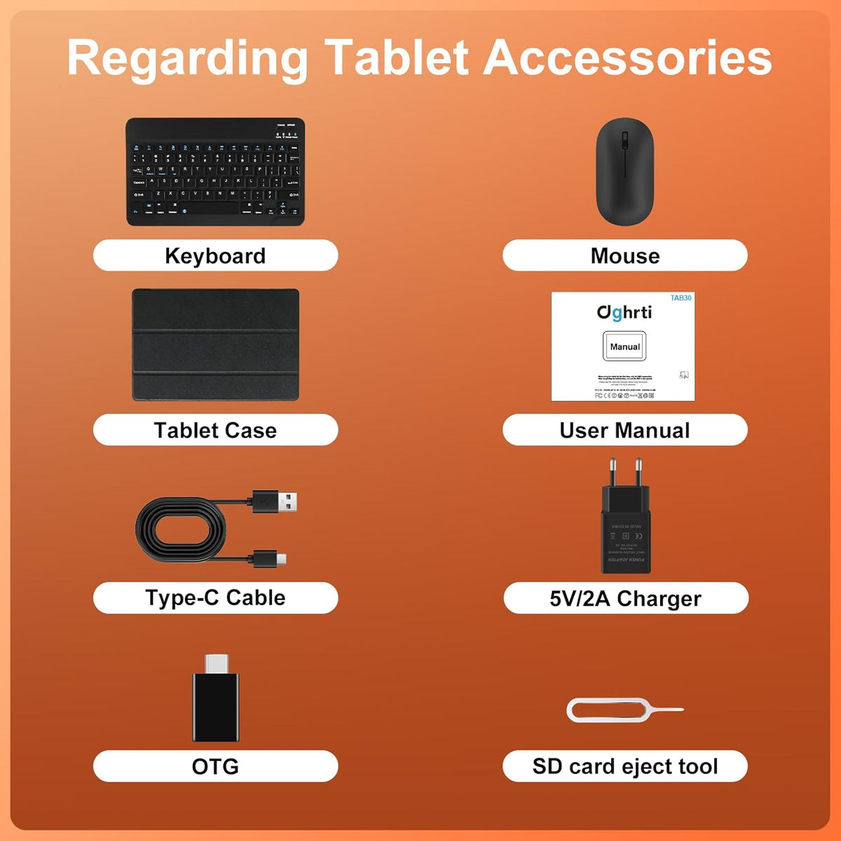 Tableta Android 15 de 2025, 10 pulgadas, pantalla IPS HD, [30 GB RAM] 128 GB + TF 1 TB - Octa-Core, 8000 mAh, cuerpo de metal integrado, 5 MP + 8 MP, WiFi 6, reconocimiento facial, Widevine L1 - Tableta con teclado y ratón - Negro
