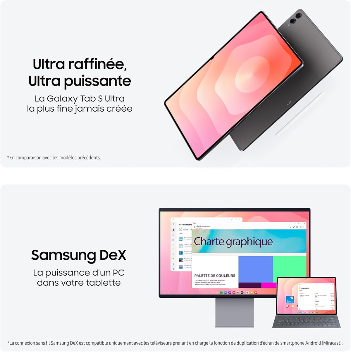 Samsung Galaxy Tab S11 Ultra 14,6'' WiFi 1 To, Tablette Android avec Galaxy AI, Dex, Gris, S Pen et chargeur secteur rapide 25 W inclus, version FR