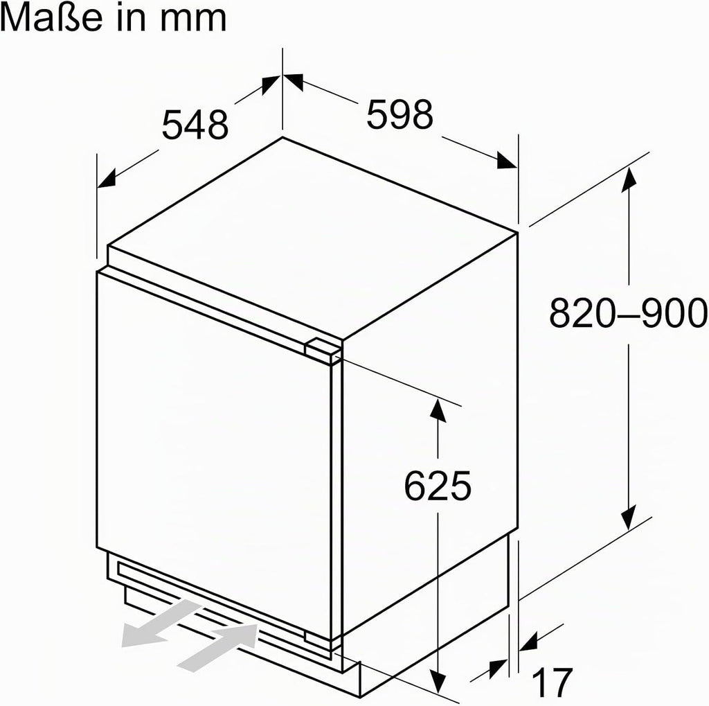 Siemens KU22LADD0, iQ500 Frigorífico bajo encimera inteligente con congelador, nicho de 82 x 60 cm, 110 L, cajón hyperFresh, botellero, muy silencioso 35 dB, bisagra plana softClose con cierre suave