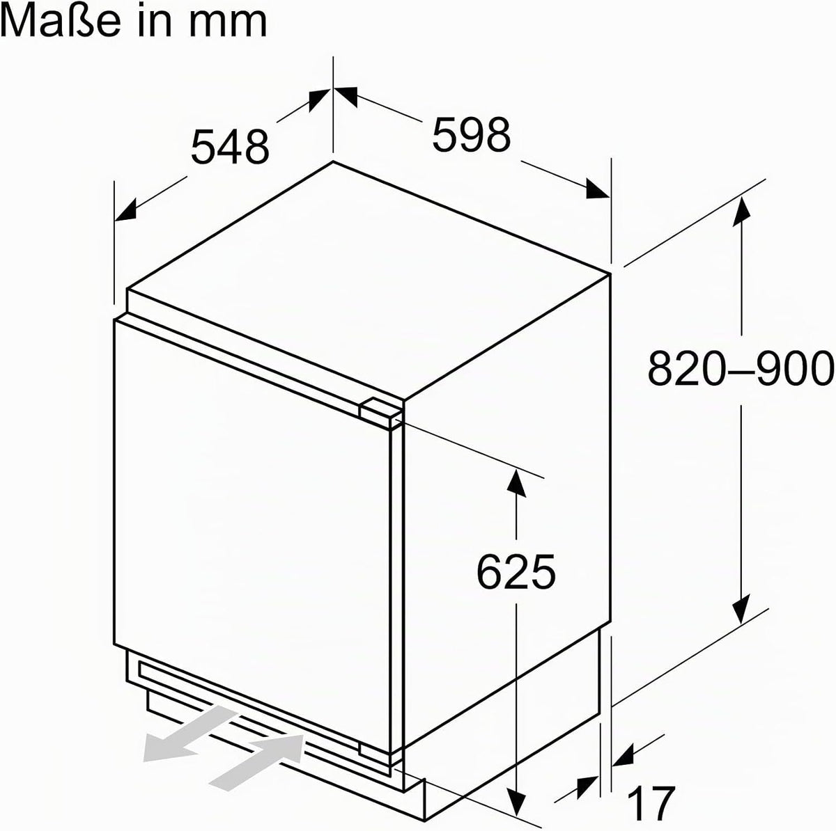 Siemens KU22LADD0, iQ500 Frigorífico bajo encimera inteligente con congelador, nicho de 82 x 60 cm, 110 L, cajón hyperFresh, botellero, muy silencioso 35 dB, bisagra plana softClose con cierre suave