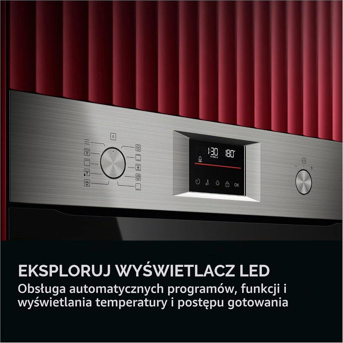AEG Piekarnik do zabudowy/seria 5 pierścieniowe gorące powietrze: równomierne rezultaty gotowania na 3 poziomach/piroliza samooczyszczanie/45 programów automatycznych/wyświetlacz dotykowy LED/szybkie
