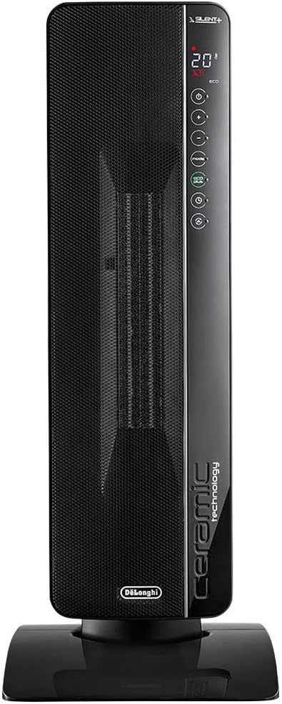 De'Longhi Grzejnik ceramiczny TCH8993ER.BC, ceramiczny termowentylator z 3 stopniami ogrzewania do pomieszczeń do 70 m³, technologia Silent, obrotowa podstawa, timer 24 h, funkcja ochrony przed