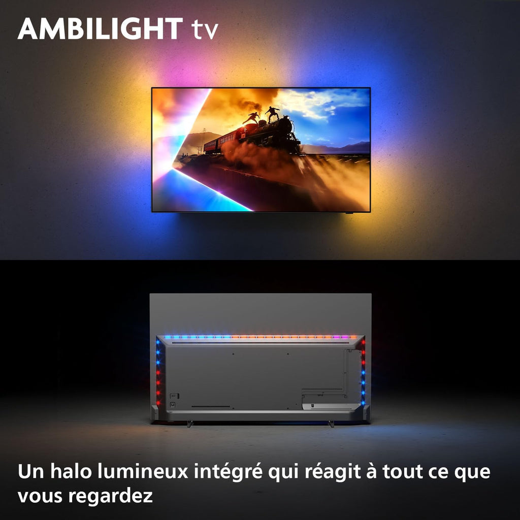 Smart TV Philips Ambilight 77OLED760 4K OLED - Pantalla de 77 pulgadas con motor de imagen P5 AI Perfect Picture Ultra HD, Titan OS, Dolby Vision y sonido Atmos - Compatible con Alexa y el Asistente de Google