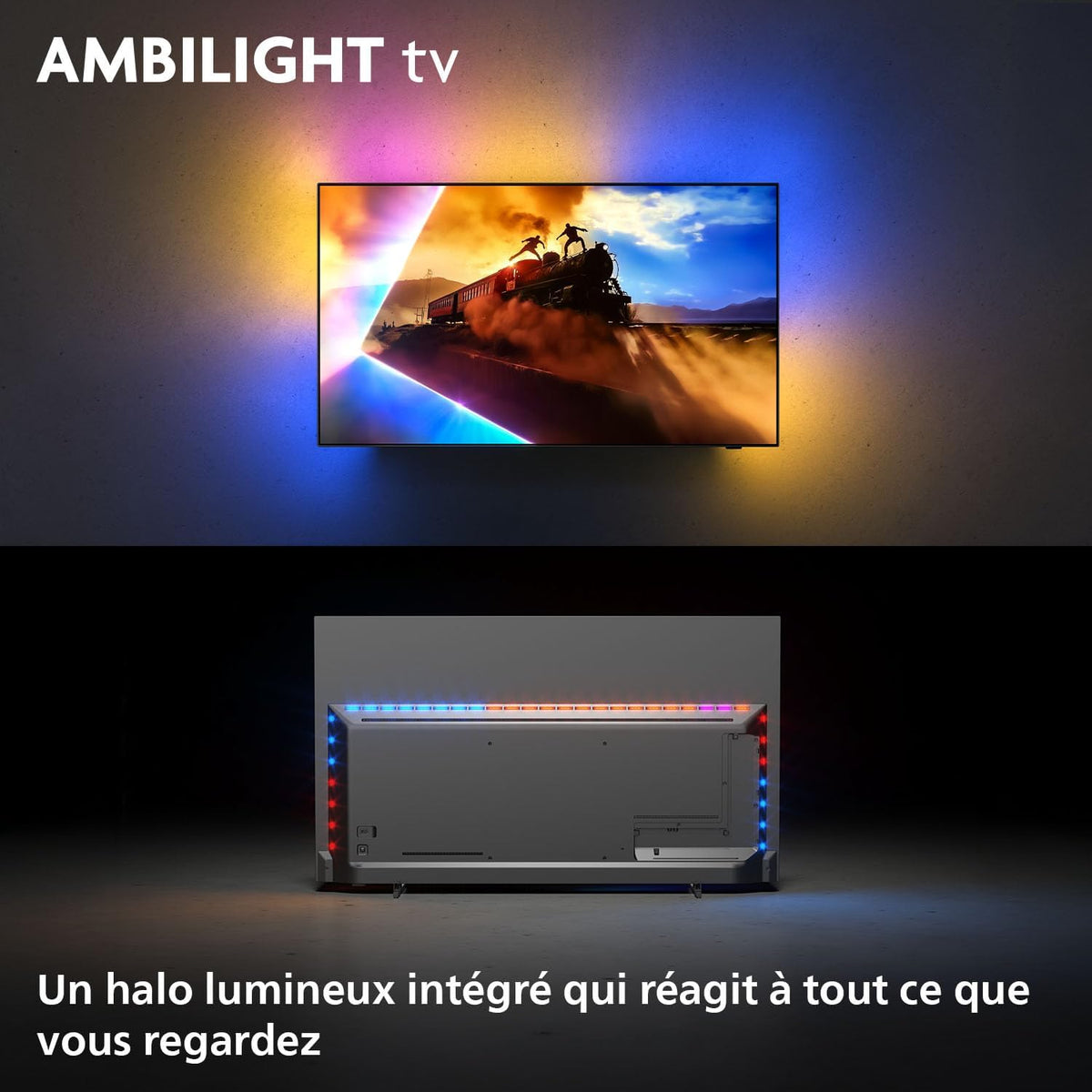 Smart TV Philips Ambilight 77OLED760 4K OLED - Pantalla de 77 pulgadas con motor de imagen P5 AI Perfect Picture Ultra HD, Titan OS, Dolby Vision y sonido Atmos - Compatible con Alexa y el Asistente de Google