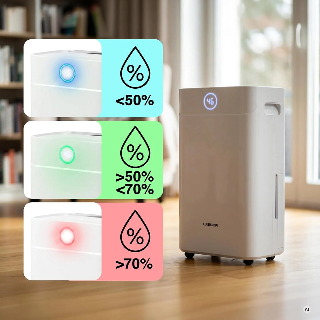 Wisser Elektryczny osuszacz powietrza 20 l/24 h do piwnic do 50 m² – 42 dB