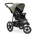 Cochecito hauck Runner 2, silla de paseo de tres ruedas con ruedas neumáticas XL para niños de hasta 22 kg, protección UV 50+, ventana de ventilación, altura ajustable, plegable, cesta XL de hasta 3 kg, función de reclinado (negro)
