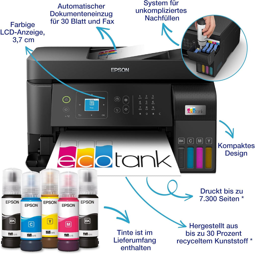 Impresora multifunción de inyección de tinta Epson EcoTank ET-4800 A4 con Wi-Fi, incluye tinta para hasta 3 años