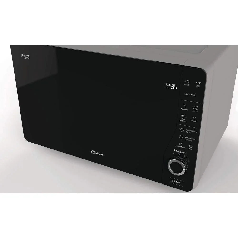 Microondas Bauknecht ExtraSpace Crisp MW 427 SL con grill, sin plato giratorio, 800 W, 1000 W, 25 L, función de cocción al vapor, AutoClean