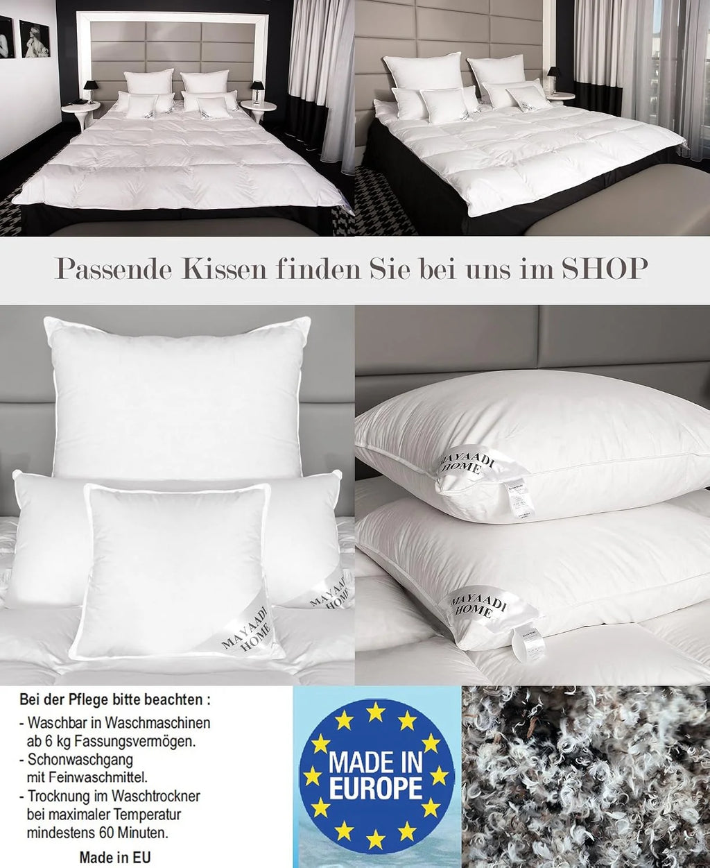 Mayaadi-Home HS85 Kołdra puchowa zimowa kołdra kołdra wierzchnia kołdra pikowana 70% puch 30% pierze 155 x 220 cm 2200 g wypełnienie bardzo ciepła
