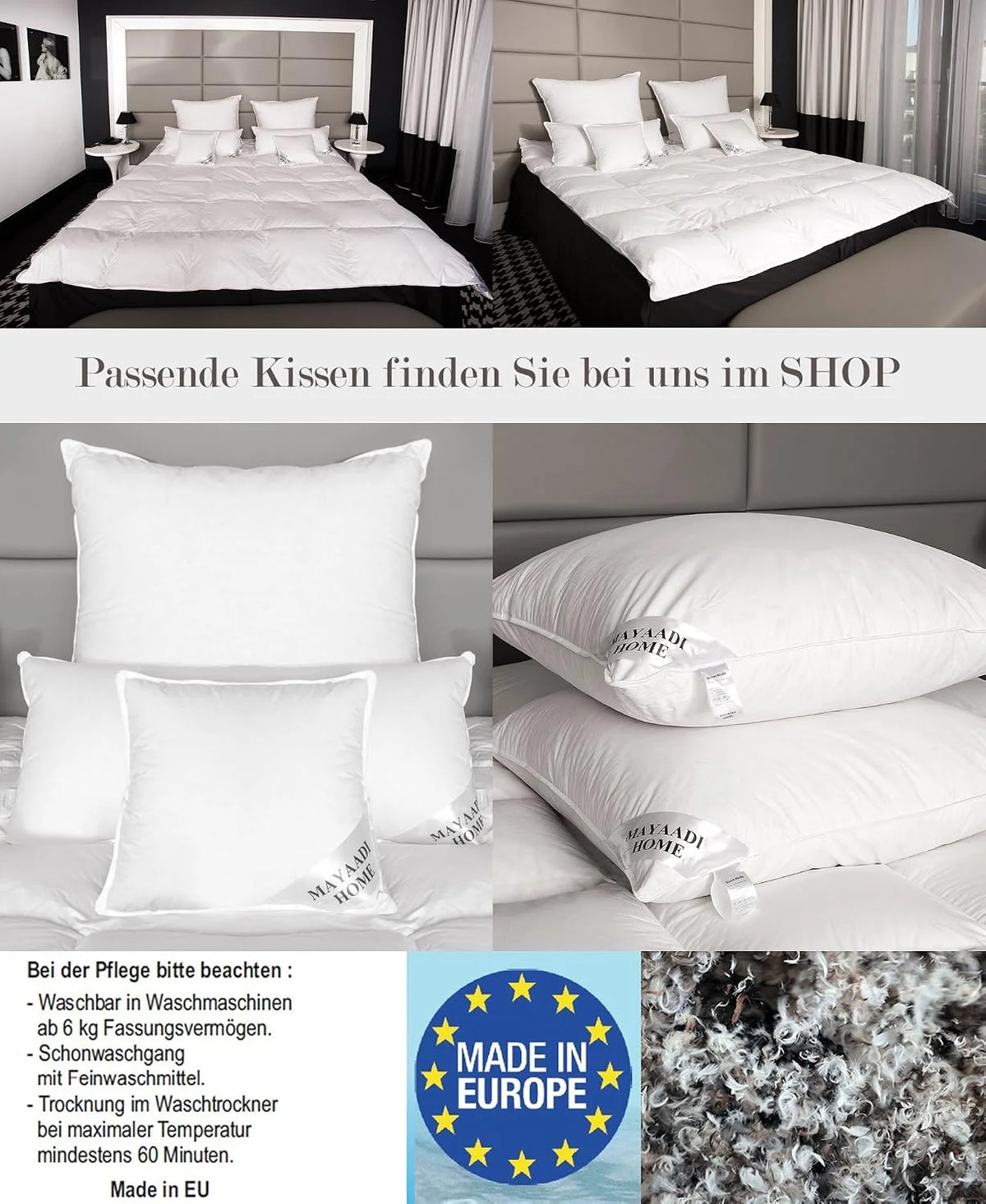 Mayaadi-Home HS85 Kołdra puchowa zimowa kołdra kołdra wierzchnia kołdra pikowana 70% puch 30% pierze 155 x 220 cm 2200 g wypełnienie bardzo ciepła