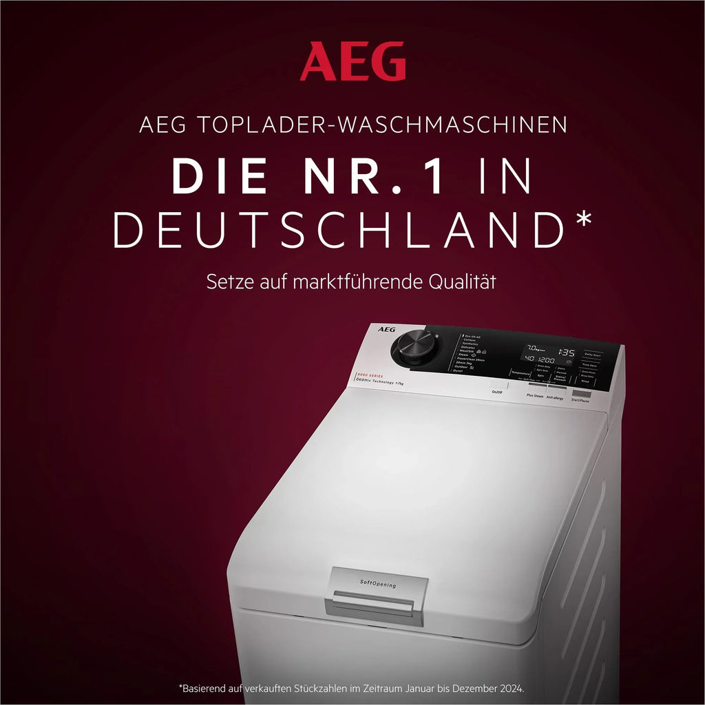 Lavadora de carga superior AEG Serie 7000 ProSteam 7 kg 1300 rpm Clase energética A Silenciosa Aqua-Stop LTR7A71370