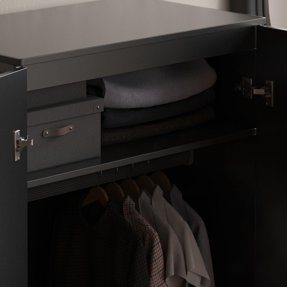 Armario de 2 puertas Vida Designs Riano, negro (2)