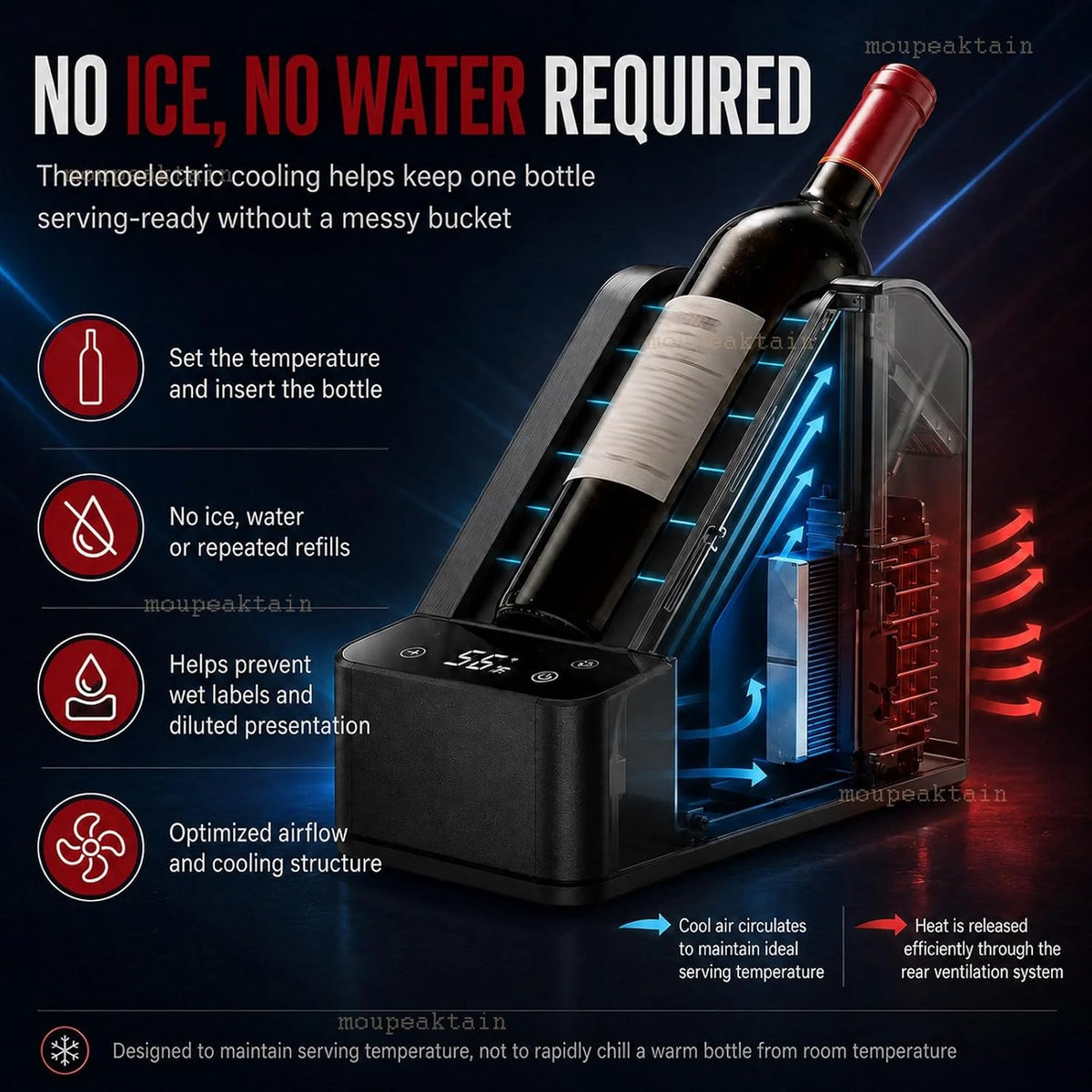 Chłodziarka do szampana i chłodziarka do wina, 750 ml, cyfrowa kontrola 5-20°C