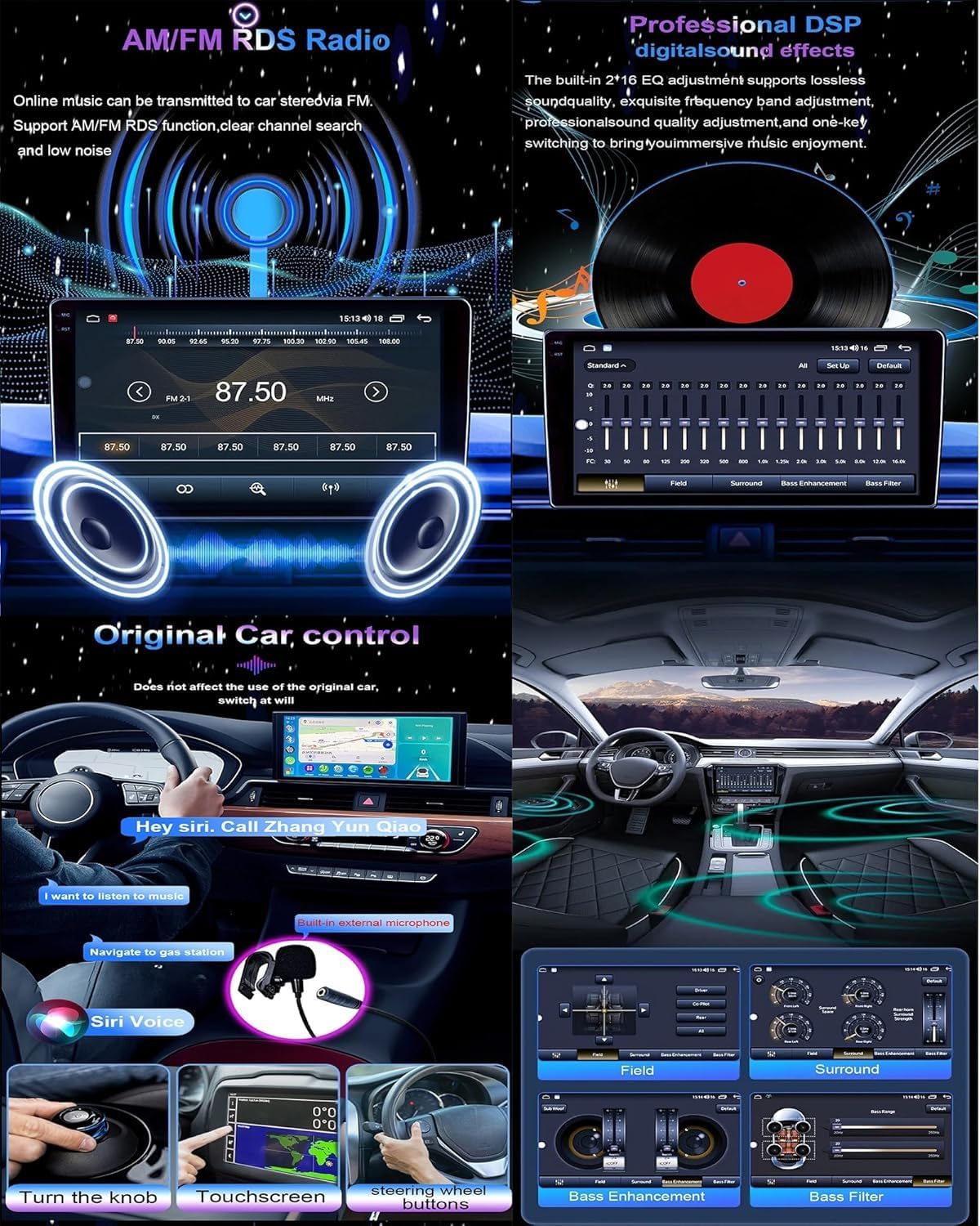 MingXing Y200s~2/64GB, Autoradio Android 15.0 Doble DIN para T-oyota Highlander 2007-2013, Tablet para coche de 10 pulgadas con GPS, FM, Bluetooth, compatible con Android Auto y Apple CarPlay