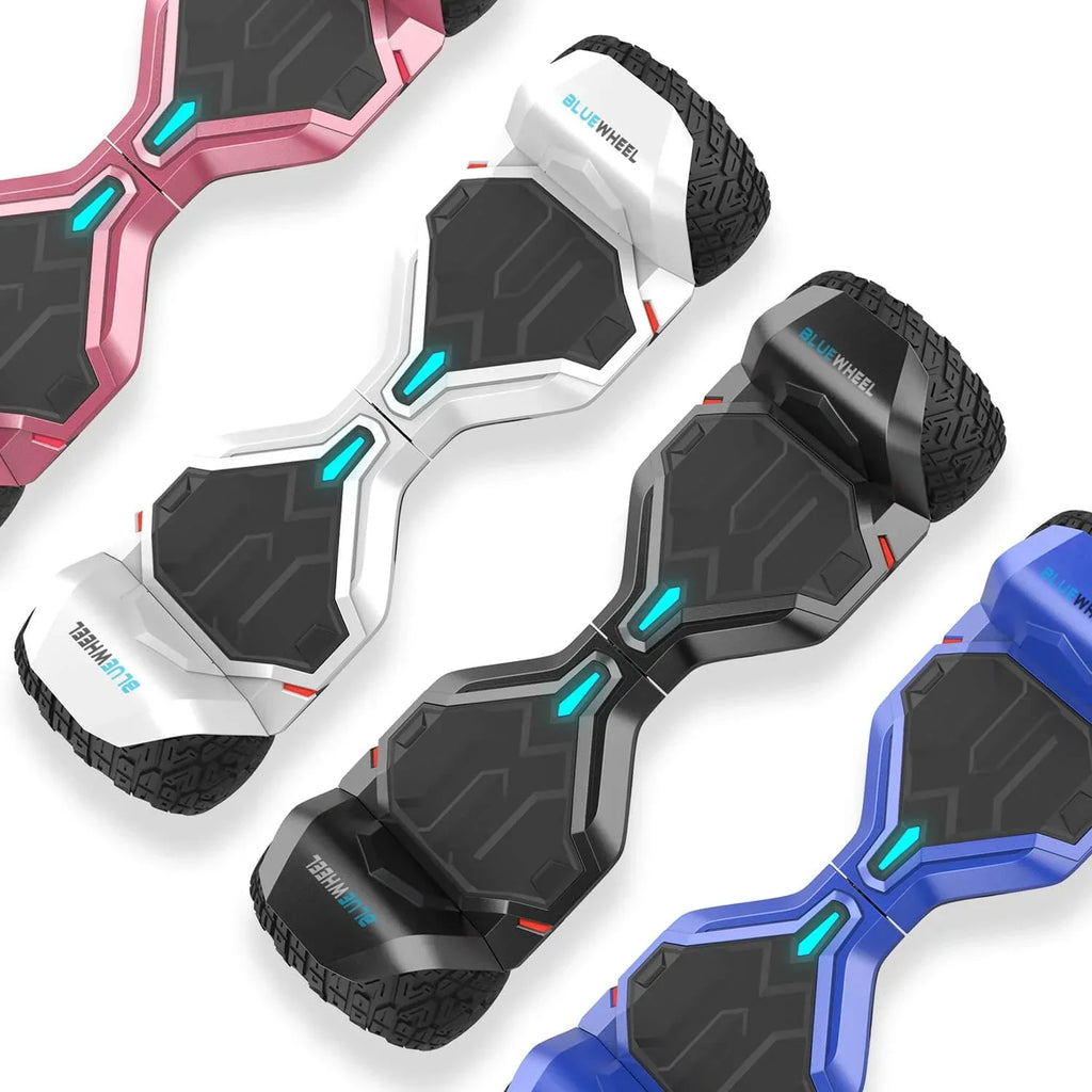 Hoverboard todoterreno HX510 de 8,5 pulgadas con motor dual de 700 W, Bluetooth, control por aplicación, luces LED y capacidad de carga de 120 kg