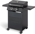 Barbacoa eléctrica Enders eCRAVE 2, con parrilla de hierro fundido, carrito con amplio espacio de almacenamiento, sistema de limpieza SIMPLE CLEAN™, 2 potentes elementos calefactores, tapa de cocción estable con termómetro integrado #97116