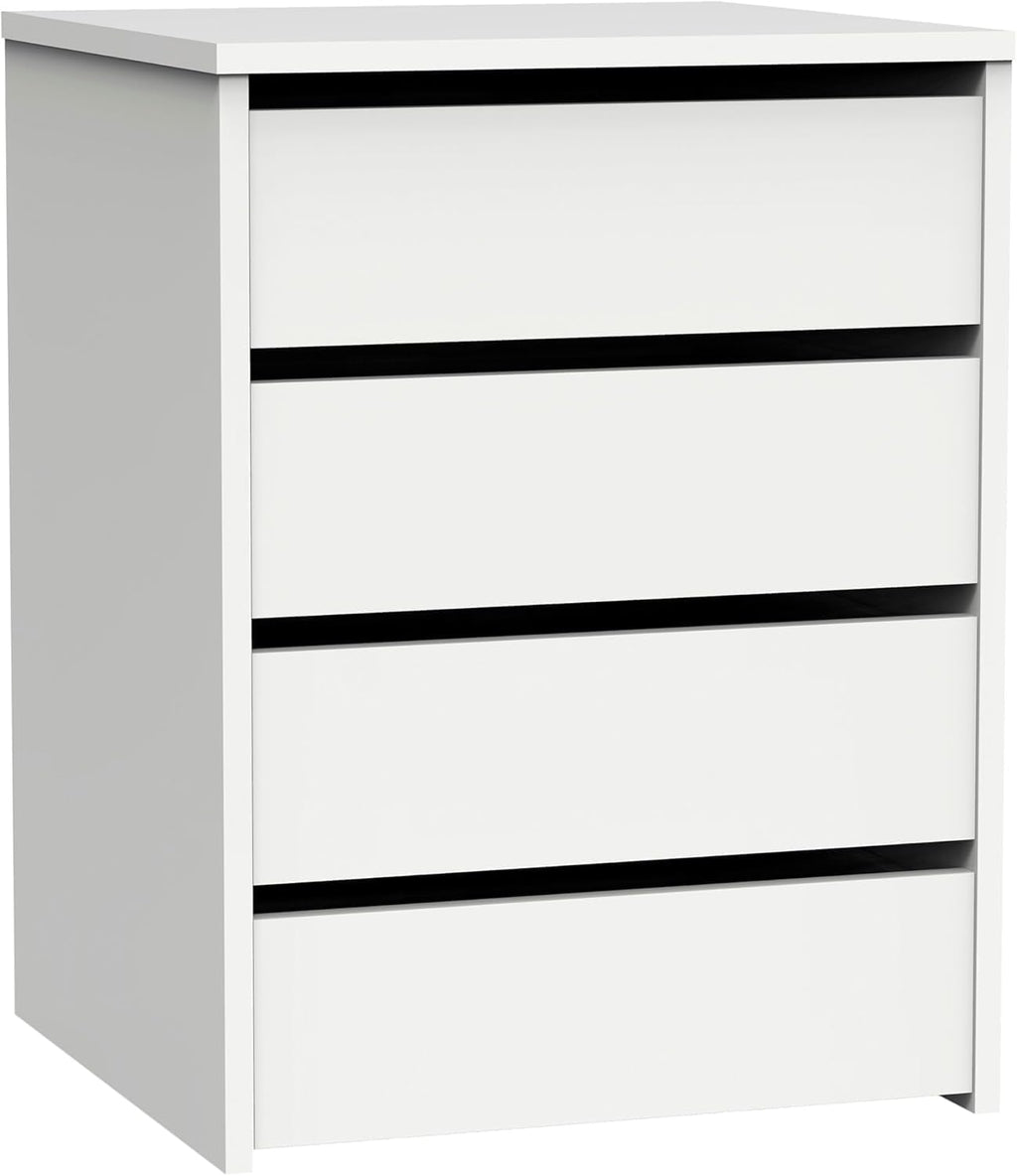Armario de dormitorio con 4 cajones, ropero, 2 puertas correderas, color blanco
