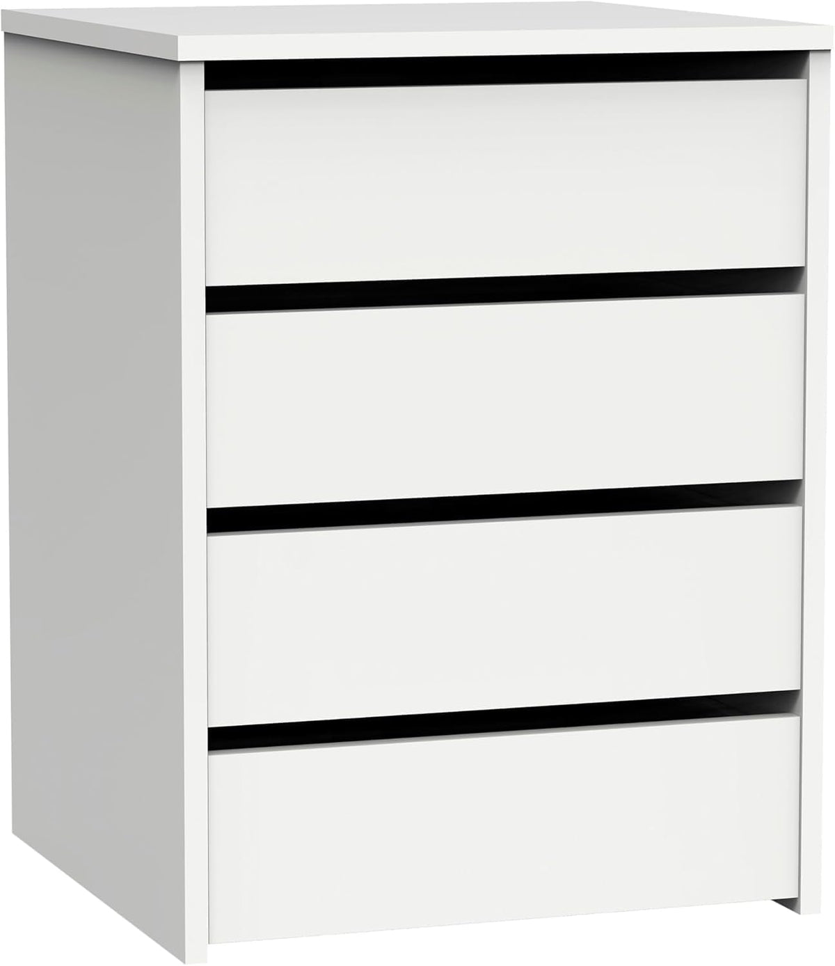 Armario de dormitorio con 4 cajones, ropero, 2 puertas correderas, color blanco